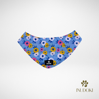 Inudoki Round Neck Bandana | Light Blue Floral