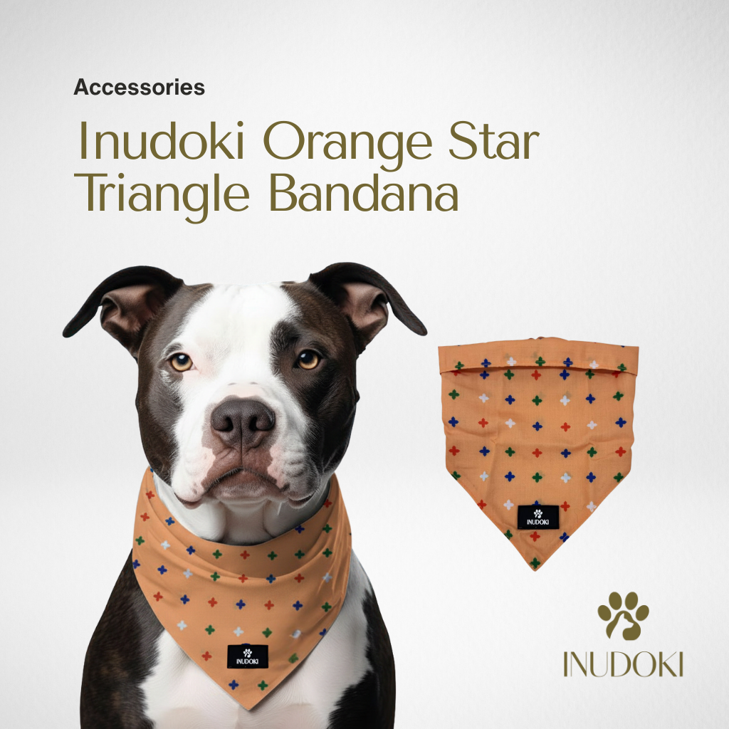 inudoki triangle bandana | orange stars