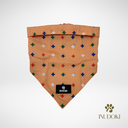 Inudoki Triangle Bandana | Orange Stars