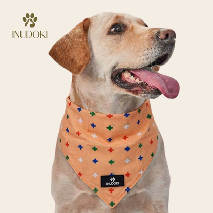 Inudoki Triangle Bandana | Orange Stars