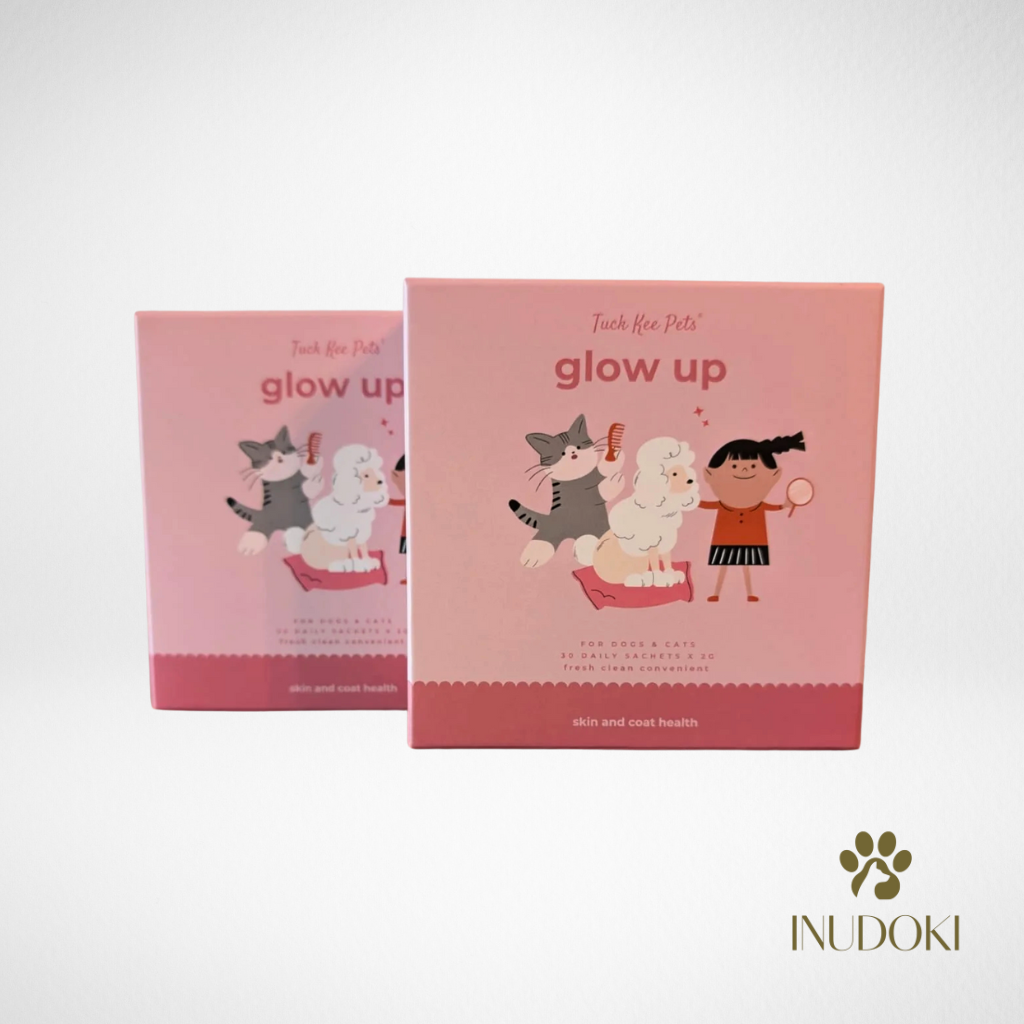 tuck kee pets glow up skin & coat supplement with anti-allergy properties | 60g box of 30 sachets