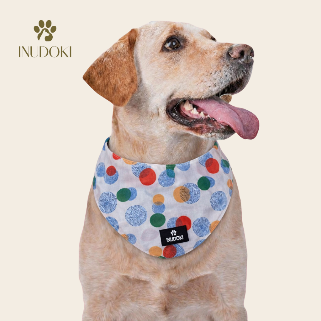 inudoki round neck bandana | printed circle